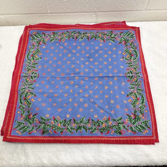 Williams and Sonoma Placemats 19x18.5 Christmas Holidays Vintage Cotton Set Of 4 - Picture 1 of 8